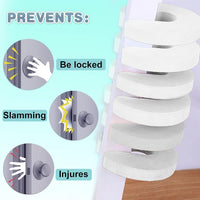 Thumbnail for [6-pack -1.5 cm] Door wedge lock, child door safety lock, baby safe door stopper, protect children's fingers with soft foam protection, prevent finger pinching injuries, child or pet cannot be locked in the room
