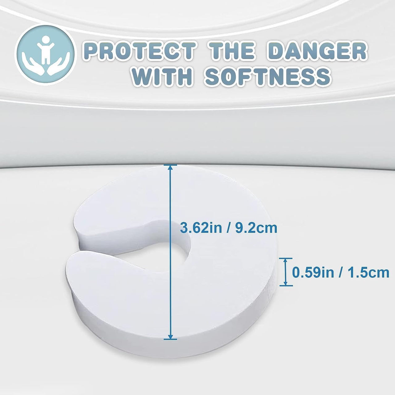 [6-pack -1.5 cm] Door wedge lock, child door safety lock, baby safe door stopper, protect children's fingers with soft foam protection, prevent finger pinching injuries, child or pet cannot be locked in the room