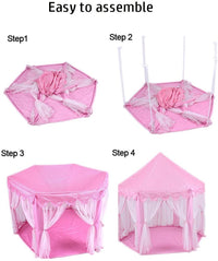Thumbnail for Princess Indoor Playhouse Toy Play Tent for Kids Toddlers with Mat Floor and Carry Bag (Pink)