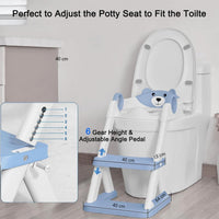 Thumbnail for Potty Training Seat Ladder, Kids Boys Girls, Blue