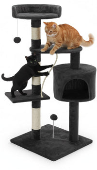 Thumbnail for CARLA HOME 140cm Cat Tree for Indoor Cats with Plush Perch, Sisal Scratching Posts & Condo for Kittens & Adult Cats (Dark Grey)