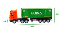 Thumbnail for 1:18 Scale 9-Channel Alloy Remote Control Container Truck with Lights & Sound for Indoor Play