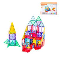 Thumbnail for 78 Pcs non-toxic STEM Educational, Durable Magnetic Tiles/Puzzle with Storage Bag