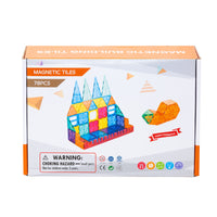 Thumbnail for 78 Pcs non-toxic STEM Educational, Durable Magnetic Tiles/Puzzle with Storage Bag