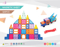 Thumbnail for 120 Pcs non-toxic STEM Educational, Durable Magnetic Tiles/Puzzle with Storage Bag