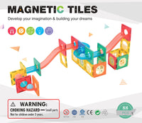 Thumbnail for 88 Pcs non-toxic STEM Educational, Durable Magnetic Tiles/Puzzle with Storage Bag