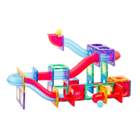 Thumbnail for Colorful marble run toy set on a white background