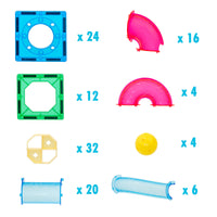 Thumbnail for 118 Pcs non-toxic STEM Educational, Durable Magnetic Tiles/Puzzle with Storage Bag