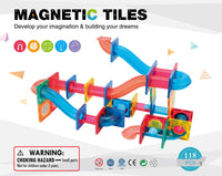 Thumbnail for 118 Pcs non-toxic STEM Educational, Durable Magnetic Tiles/Puzzle with Storage Bag