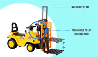Thumbnail for Kids Manual Forklift Ride-On with Working Mast Lift and Pallet