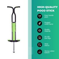 Thumbnail for Social Hike Green Pogo Stick - Kids Jumping Jackhammer Exercise Hopper