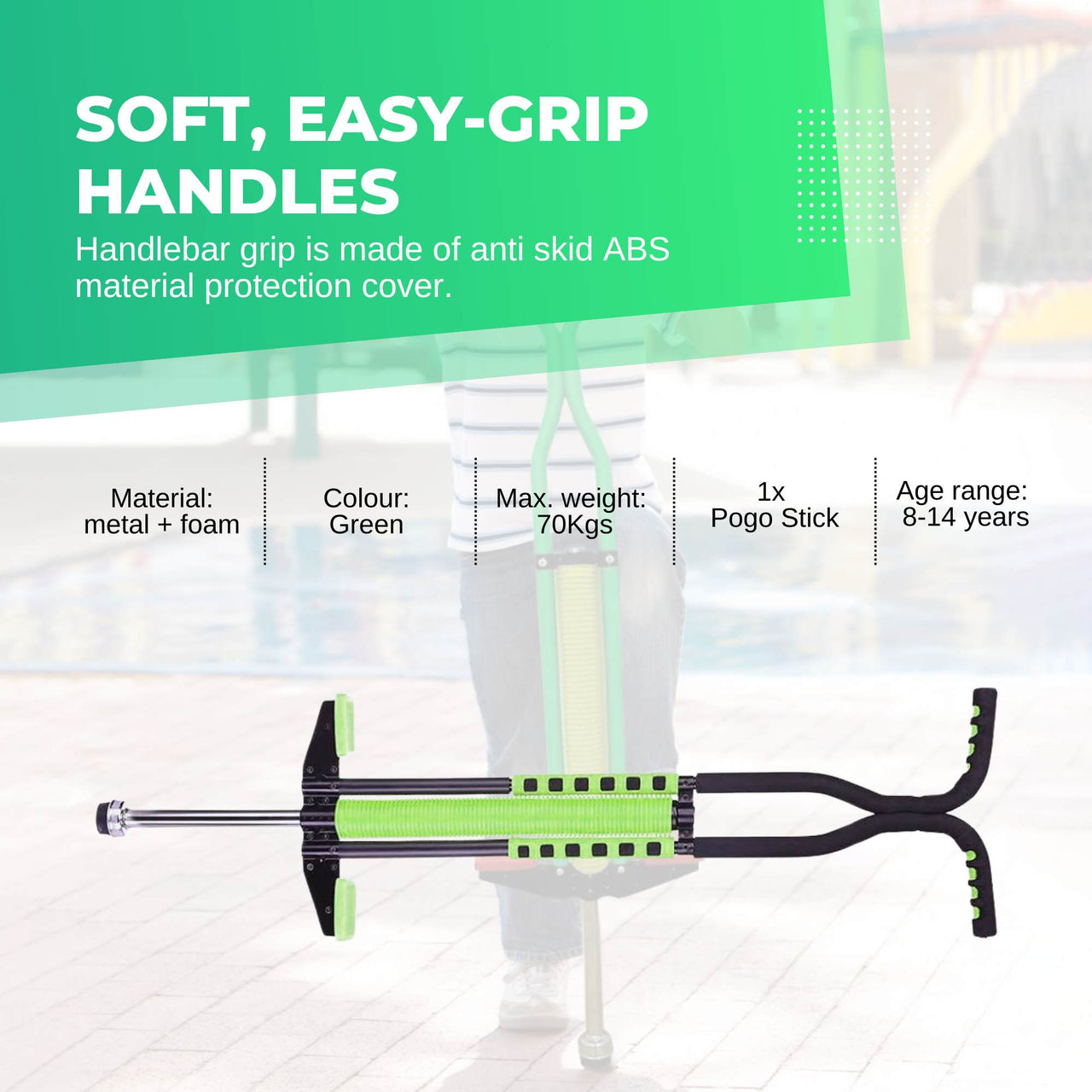 Social Hike Green Pogo Stick - Kids Jumping Jackhammer Exercise Hopper
