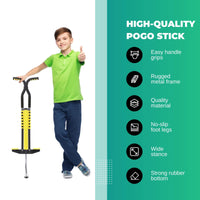 Thumbnail for Black and Yellow Pogo Stick - Children's Large Jumping Jackhammer Toy