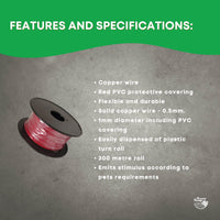 Thumbnail for 300m Boundary Wire - Solid Copper Dog Fence Underground Invisible Red Cable