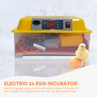 Thumbnail for Electric 24 Egg Incubator + Accessories Hatching Eggs Chicken Quail Duck