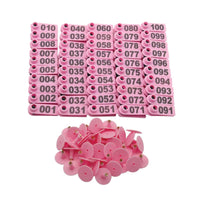Thumbnail for 1-100 Cattle Number Ear Tag 5x2cm Set - Mini Pink Cow Sheep Pig Livestock Label