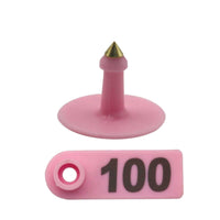Thumbnail for 1-100 Cattle Number Ear Tag 5x2cm Set - Mini Pink Cow Sheep Pig Livestock Label
