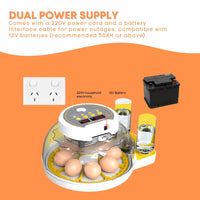 Thumbnail for Automatic 8 / 18 Egg Incubator - Electrical Turning Chicken Quail Duck Hatching