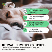 Thumbnail for Orthopaedic Dog Bed XL Grey - Memory Foam Mattress Waterproof Removable Cover