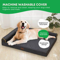 Thumbnail for Orthopaedic Dog Bed XL Grey - Memory Foam Mattress Waterproof Removable Cover