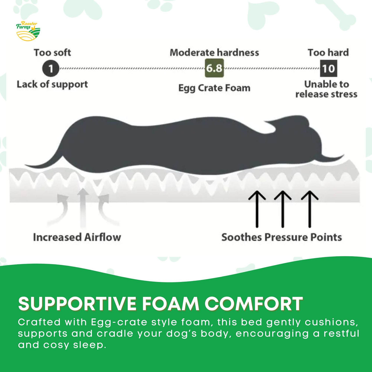 Orthopaedic Dog Bed XL Grey - Memory Foam Mattress Waterproof Removable Cover