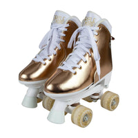 Thumbnail for Circle Society Adjustable Quad Kids Roller Skates In Metallic Rose Gold
