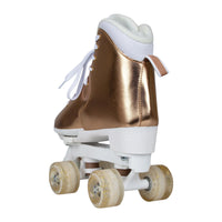 Thumbnail for Circle Society Adjustable Quad Kids Roller Skates In Metallic Rose Gold