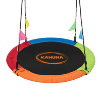 Thumbnail for Kahuna Kids 1.2m Tree Saucer Swing Set Round 400kg With Straps Capacity Outdoor