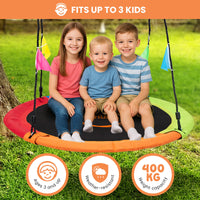 Thumbnail for Kahuna Kids 1.2m Tree Saucer Swing Set Round 400kg With Straps Capacity Outdoor