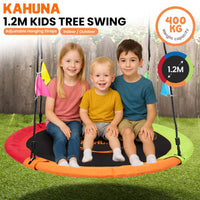 Thumbnail for Kahuna Kids 1.2m Tree Saucer Swing Set Round 400kg With Straps Capacity Outdoor