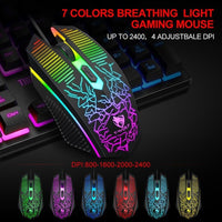 Thumbnail for T-Wolf TF400 4-pcs Rainbow Keyboard/Mouse/Headphone/Mouse Pad Kit Set