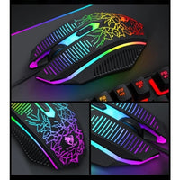 Thumbnail for T-Wolf TF400 4-pcs Rainbow Keyboard/Mouse/Headphone/Mouse Pad Kit Set