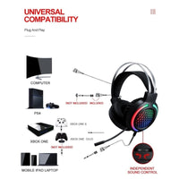 Thumbnail for T-Wolf TF400 4-pcs Rainbow Keyboard/Mouse/Headphone/Mouse Pad Kit Set