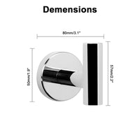 Thumbnail for 2 Pcs Wall Mount Bathroom Towel Hooks Holder Cloth Hanger Hook Kitchen Door Hanger Poliched Chrome