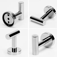 Thumbnail for 2 Pcs Wall Mount Bathroom Towel Hooks Holder Cloth Hanger Hook Kitchen Door Hanger Poliched Chrome