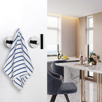 Thumbnail for 2 Pcs Wall Mount Bathroom Towel Hooks Holder Cloth Hanger Hook Kitchen Door Hanger Poliched Chrome