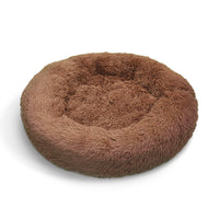 Thumbnail for Pet Dog Bedding Warm Plush Round Comfortable Dog Nest Light Coffee Large 90cm