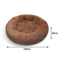 Thumbnail for Pawfriends Pet Dog Bed Bedding Warm Plush Round Soft Dog Nest Light Coffee  XXL 120cm