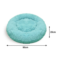Thumbnail for Pet Dog Bedding Warm Plush Round Comfortable Nest Comfy Sleeping kennel Green Large 90cm