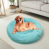 Thumbnail for Pet Dog Bedding Warm Plush Round Comfortable Nest Comfy Sleeping kennel Green Large 90cm