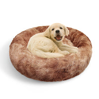 Thumbnail for Pawfriends Dog Cat Pet Calming Bed Washable ZIPPER Cover Warm Soft Plush Round Sleeping 100