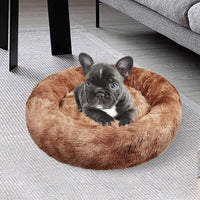 Thumbnail for Pawfriends Dog Cat Pet Calming Bed Washable ZIPPER Cover Warm Soft Plush Round Sleeping 100