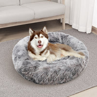Thumbnail for Pawfriends Dog Cat Pet Calming Bed Washable ZIPPER Cover Warm Soft Plush Round Sleeping 70