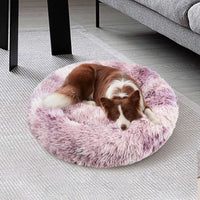 Thumbnail for Pawfriends Dog Cat Pet Calming Bed Warm Soft Plush Round Nest Comfy Sleeping Cave MEL 120cm