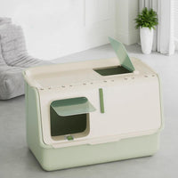 Thumbnail for Large Fully Enclosed Cat Litter Box with Lid Odor Control Litter Pan for Cats - Green