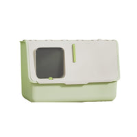 Thumbnail for Large Fully Enclosed Cat Litter Box with Lid Odor Control Litter Pan for Cats - Green