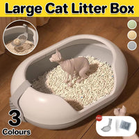 Thumbnail for Large Semi Closed Cat Litter Box Covered Litter Pan for Cats Easy Clean Design - Green