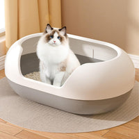 Thumbnail for Large Semi Closed Cat Litter Box Covered Litter Pan for Cats Easy Clean Design - Green