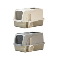 Thumbnail for Durable Stainless Steel Cat Litter Box Pan Pet Toilet Odor Control Tray Large - Grey