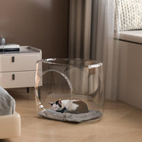 Thumbnail for Transparent Capsule Cat Litter Box Semi Enclosed Cat House for Indoor Use